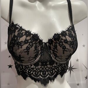 Victoria's Secret Black Floral Lace Bra
